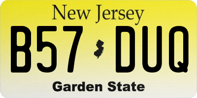 NJ license plate B57DUQ