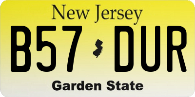 NJ license plate B57DUR