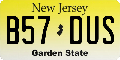 NJ license plate B57DUS
