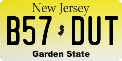 NJ license plate B57DUT