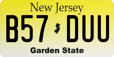 NJ license plate B57DUU