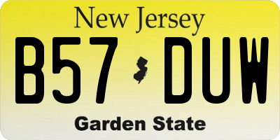 NJ license plate B57DUW