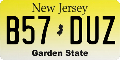 NJ license plate B57DUZ