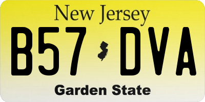 NJ license plate B57DVA