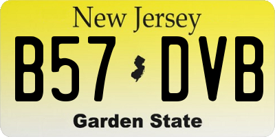 NJ license plate B57DVB