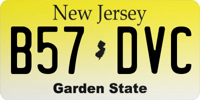 NJ license plate B57DVC