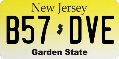 NJ license plate B57DVE