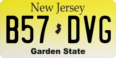 NJ license plate B57DVG