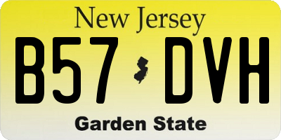 NJ license plate B57DVH