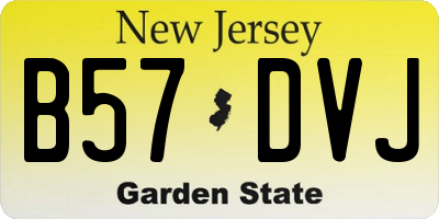 NJ license plate B57DVJ