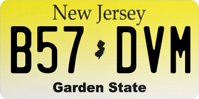 NJ license plate B57DVM