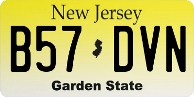 NJ license plate B57DVN