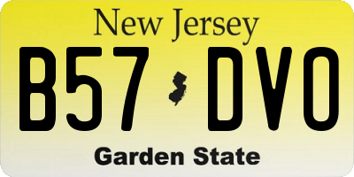 NJ license plate B57DVO