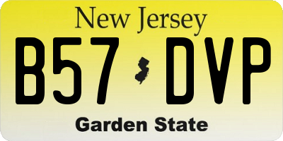 NJ license plate B57DVP