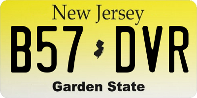 NJ license plate B57DVR