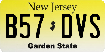 NJ license plate B57DVS