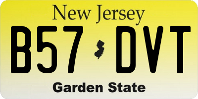NJ license plate B57DVT