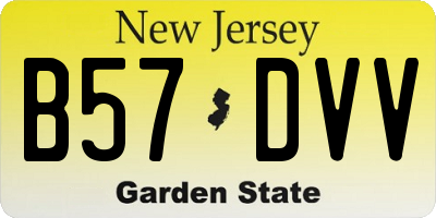 NJ license plate B57DVV