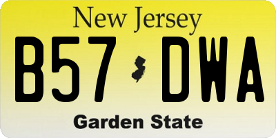 NJ license plate B57DWA