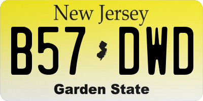 NJ license plate B57DWD