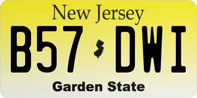 NJ license plate B57DWI