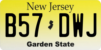 NJ license plate B57DWJ