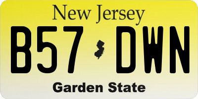 NJ license plate B57DWN