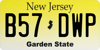 NJ license plate B57DWP
