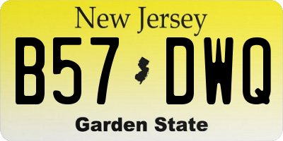 NJ license plate B57DWQ