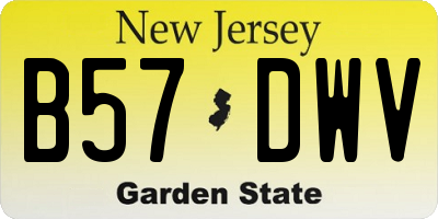 NJ license plate B57DWV