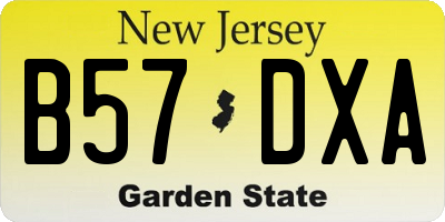 NJ license plate B57DXA