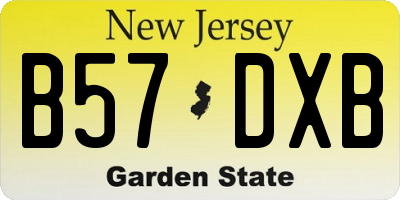 NJ license plate B57DXB