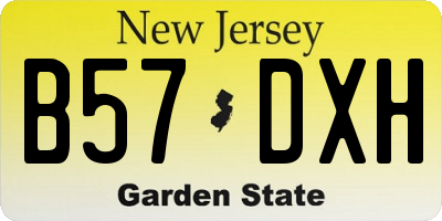 NJ license plate B57DXH