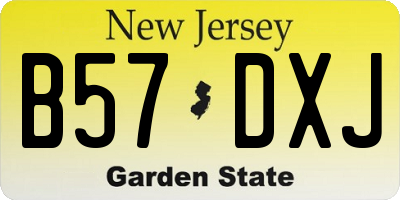 NJ license plate B57DXJ