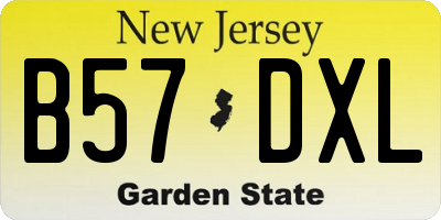 NJ license plate B57DXL