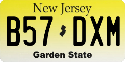NJ license plate B57DXM