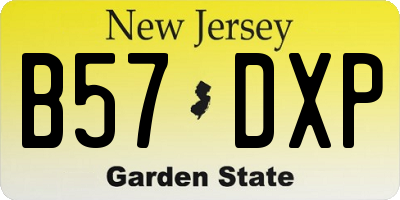 NJ license plate B57DXP