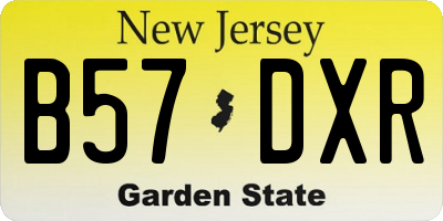 NJ license plate B57DXR