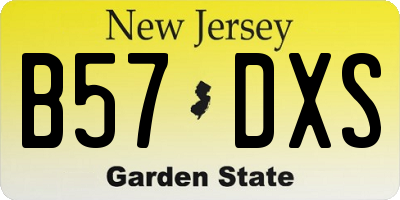 NJ license plate B57DXS