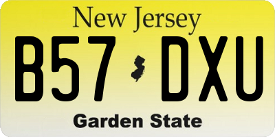 NJ license plate B57DXU