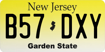 NJ license plate B57DXY