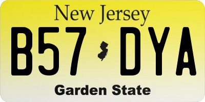 NJ license plate B57DYA