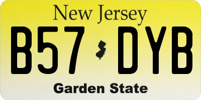 NJ license plate B57DYB