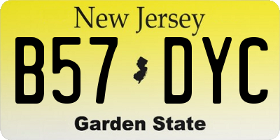 NJ license plate B57DYC