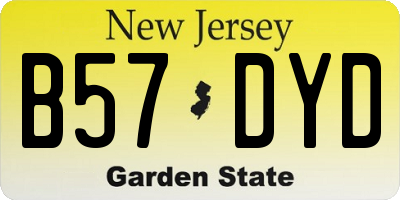 NJ license plate B57DYD