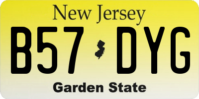 NJ license plate B57DYG