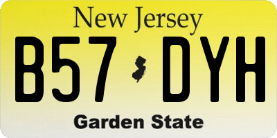 NJ license plate B57DYH