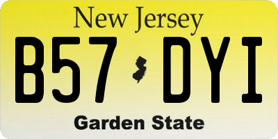 NJ license plate B57DYI