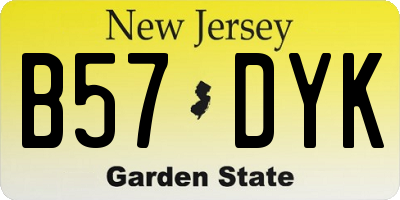 NJ license plate B57DYK