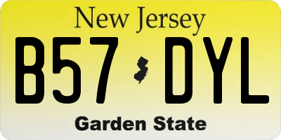 NJ license plate B57DYL